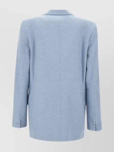 Remain Birger Christensen Cropped Sleeve Blazer Peak Lapel In Blue