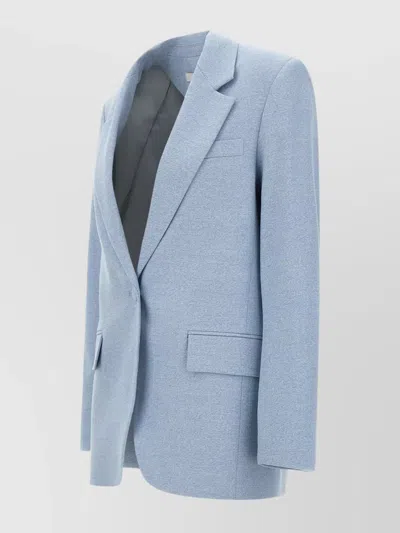 Remain Birger Christensen Cropped Sleeve Blazer Peak Lapel In Blue