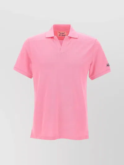 Mc2 Saint Barth Charles Pink Piquet Polo In Pink