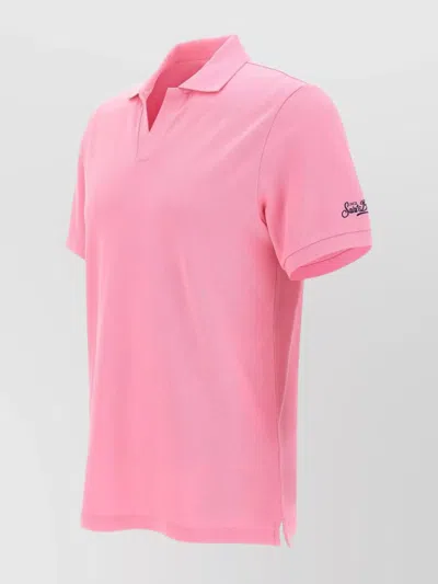 Mc2 Saint Barth Charles Pink Piquet Polo In Pink