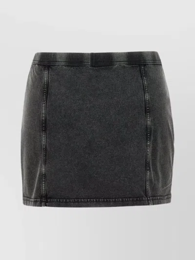 Diesel Stretch Cotton Mini Skirt With Contrast Stitching