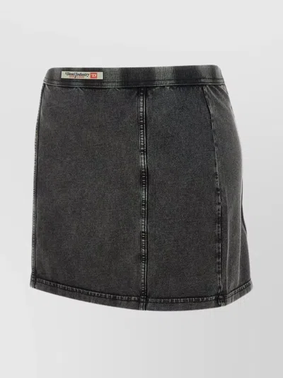 Diesel Stretch Cotton Mini Skirt With Contrast Stitching