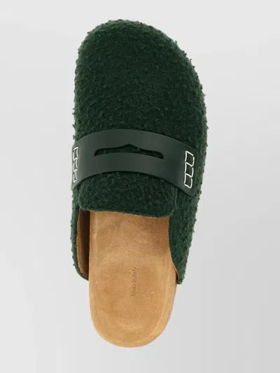 Jw Anderson Slip-on Mules With Fuzzy Texture And Buckle Detail