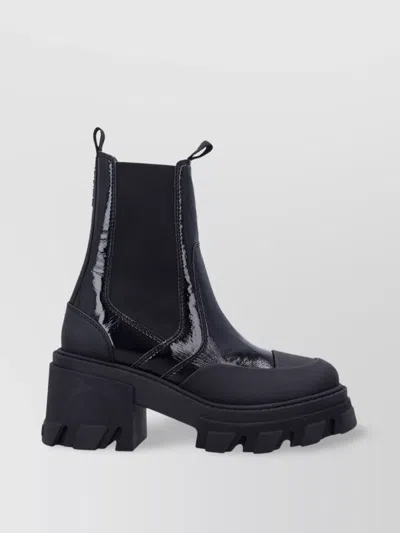 Ganni Chunky Heeled Chelsea Boot With Cleated Sole