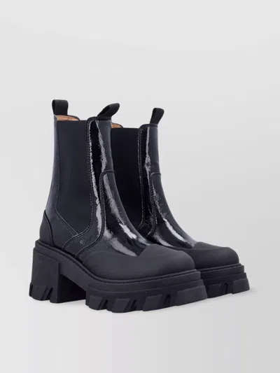 Ganni Chunky Heeled Chelsea Boot With Cleated Sole