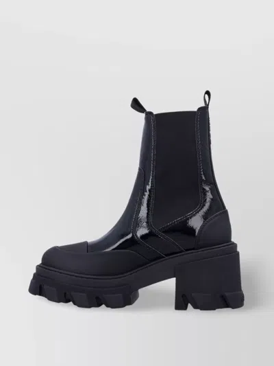 Ganni Chunky Heeled Chelsea Boot With Cleated Sole