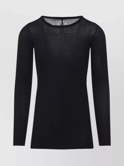 Rick Owens Long-sleeved Top With Subtle Back Closure In Black
