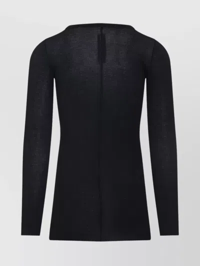 Rick Owens Long-sleeved Top With Subtle Back Closure In Black