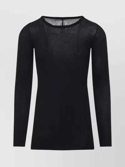 Rick Owens Long-sleeved Top With Subtle Back Closure In Black
