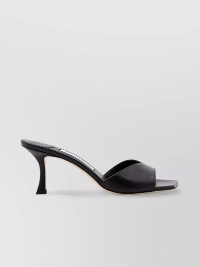 Jimmy Choo Women Skye 70 Leather Heel Sandals In Black