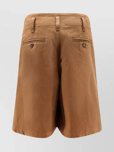 Chloé High Waist Canvas Shorts With Back Pockets