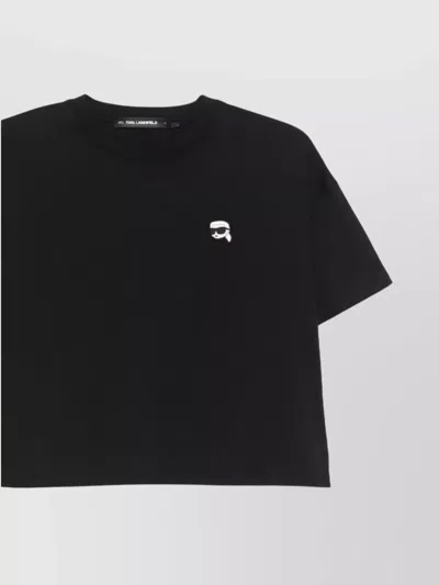 Karl Lagerfeld Monochrome Cotton T-shirt With Extended Back