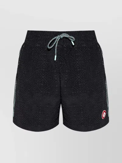 Casablanca Tailored Shorts Textured Fabric In Black