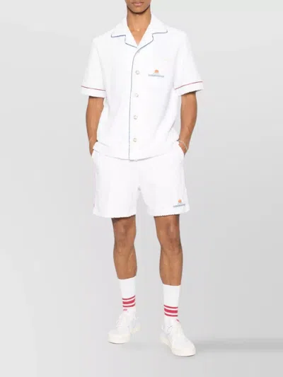 Casablanca Waistband Shorts With Pockets And Textured Fabric In White