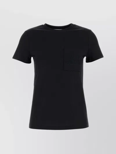 Max Mara Papaia Logo Cotton T-shirt In Black