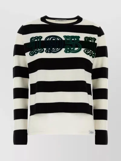 Max Mara Embroidered Wool Viterbo Sweater In Multi