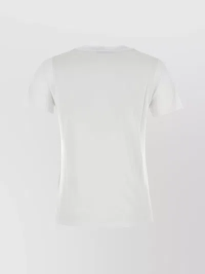 Max Mara Papaia Cotton T-shirt Chest Pocket In White