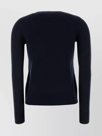 S Max Mara Wool V-neckline Sweater Long Sleeves In Black