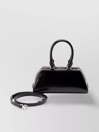 Givenchy Structured Black Handbag With Glossy Finish And Versatile Straps