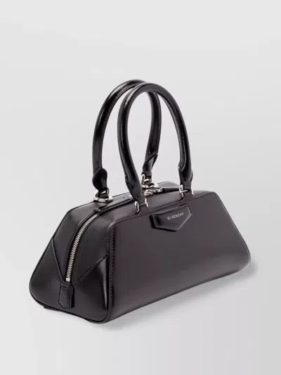 Givenchy Structured Black Handbag With Glossy Finish And Versatile Straps