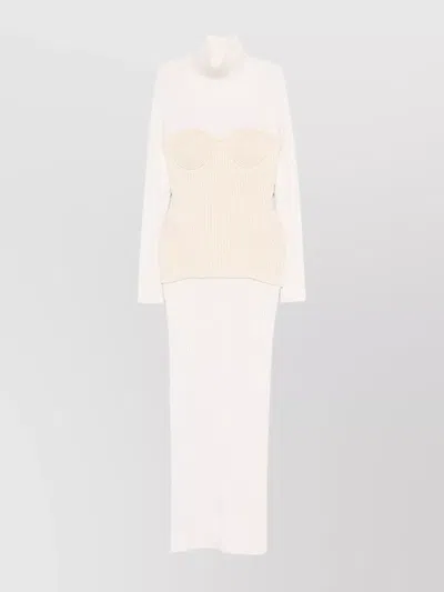 Jean Paul Gaultier Ribbed-knit Wool-blend Maxi Dress