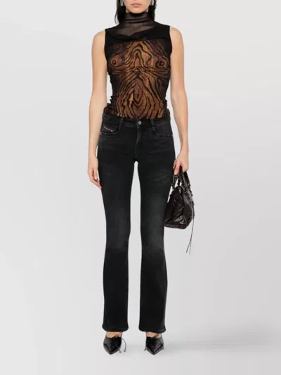 Diesel Straight Leg Trousers Flared Hem