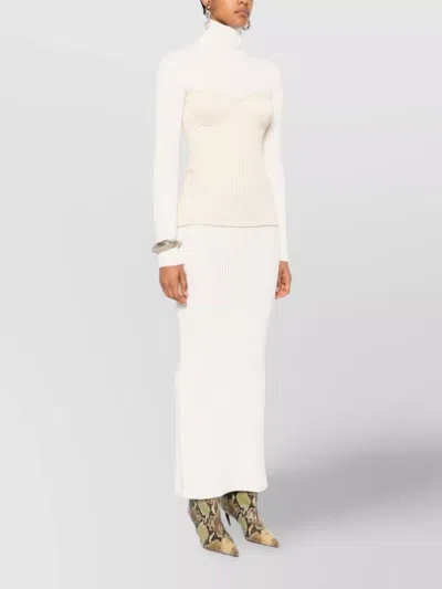 Jean Paul Gaultier Ribbed-knit Wool-blend Maxi Dress