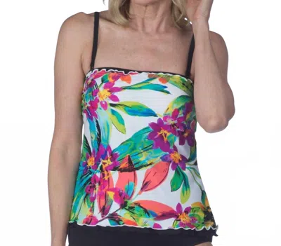 Maxine Of Hollywood Ruffled Tankini Top In Max Summer Bounty