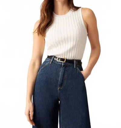 Le Lis Abigail Cable Knit Cropped Tank Top In White In Multi
