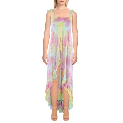 Tiare Hawaii Brooklyn Womens Smocked Hi Low Maxi Dress