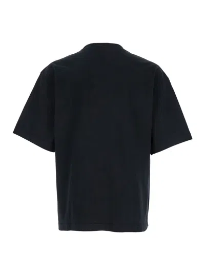 Axel Arigato Black T-shirt With Embroidered Lettering Logo On The Front In Cotton Man In Black