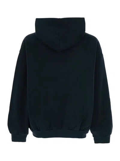 Balenciaga Black Hoodie With Fixed Hood And Logo Print On The Front In Cotton Man In Black