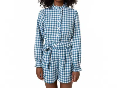 Frnch Bleu Checkered Shorts In Blue