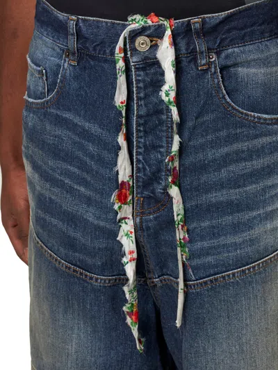 Balenciaga Men Blue Denim George V Baggy Jeans In Blue