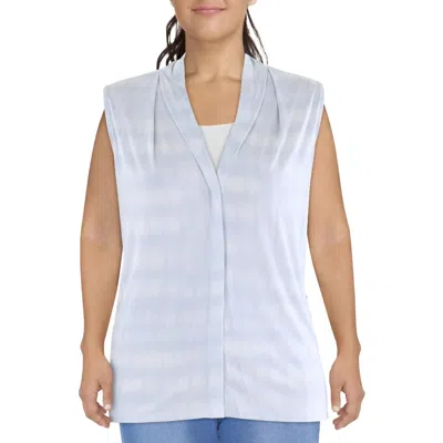 Calvin Klein Plus Womens Printed Polyester Shell In White