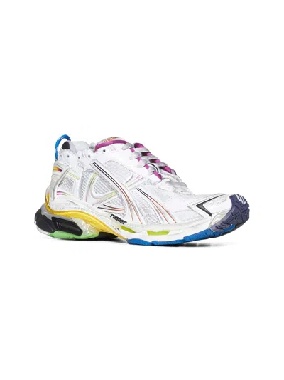 Balenciaga Men White Gradient Runner Sneakers In Neutral