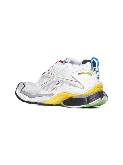 Balenciaga Men White Gradient Runner Sneakers In Neutral