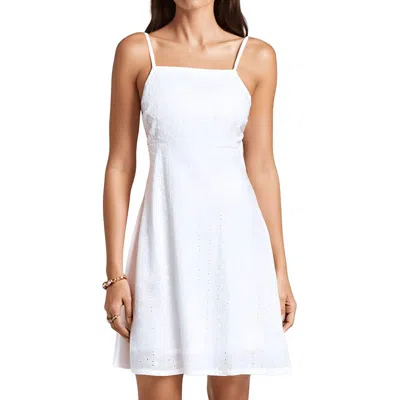 Roxy Womens Eyelet Cotton Mini Dress In White