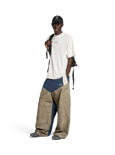 Balenciaga White Crewneck T-shirt With Logo Lettering On Front And Rear In Cotton Man In White