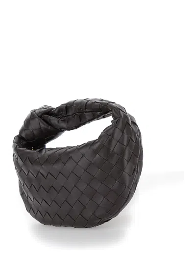 Bottega Veneta 'mini Jodie' Brown Handbag In Intreccio Nappa Leather Woman