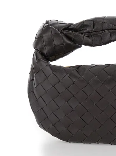 Bottega Veneta 'mini Jodie' Brown Handbag In Intreccio Nappa Leather Woman