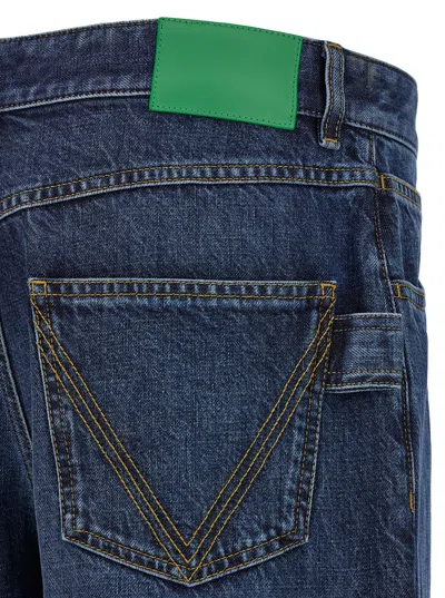 Bottega Veneta Blue Straight Jeans With Logo Patch In Denim Man