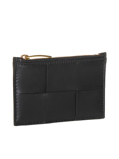 Bottega Veneta Women Intreccio Leather Zip Card Holder