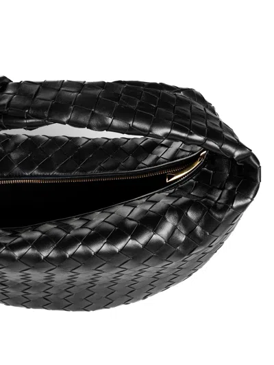 Bottega Veneta Teen Jodie Intrecciato Leather Hobo In Fire Nero