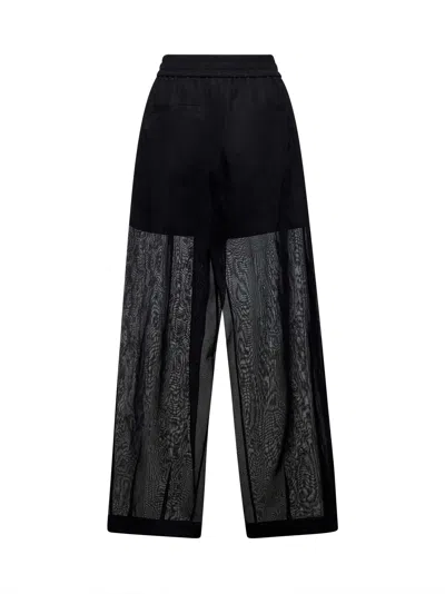 Brunello Cucinelli Women Black Organza Track Trousers In Black