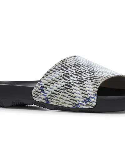 Burberry Men Beige Dive Check Slides