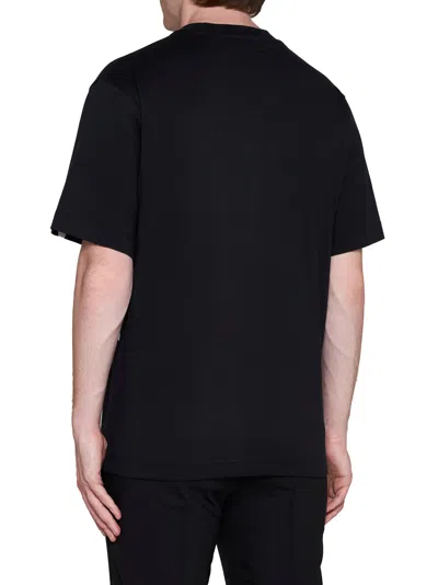 Burberry Black T-shirt With Contrasting Equestrian Knight Print In Cotton Man In Black