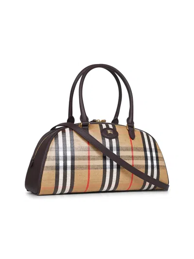 Burberry Beige Highlands Bowling Bag In Multi