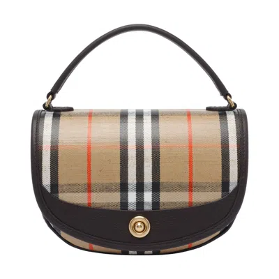 Burberry Check Motif Crossbody Handbag With Removable Strap
