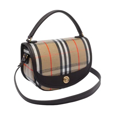 Burberry Check Motif Crossbody Handbag With Removable Strap